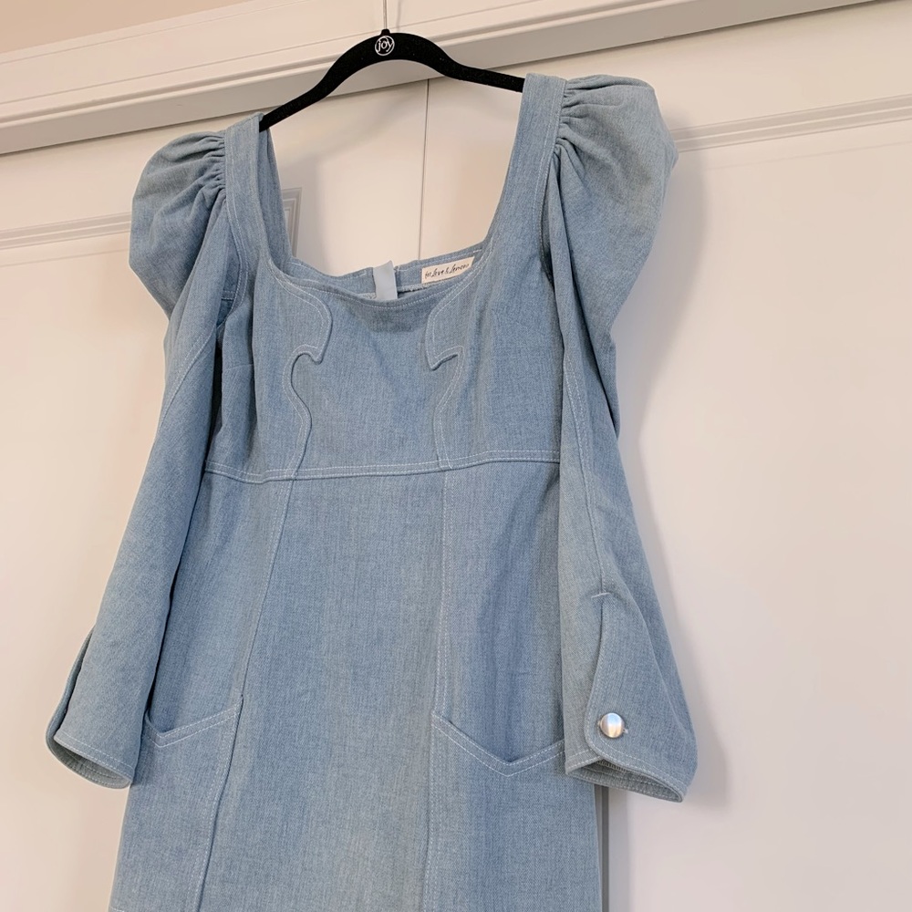For The Love of Lemons denim puff dress